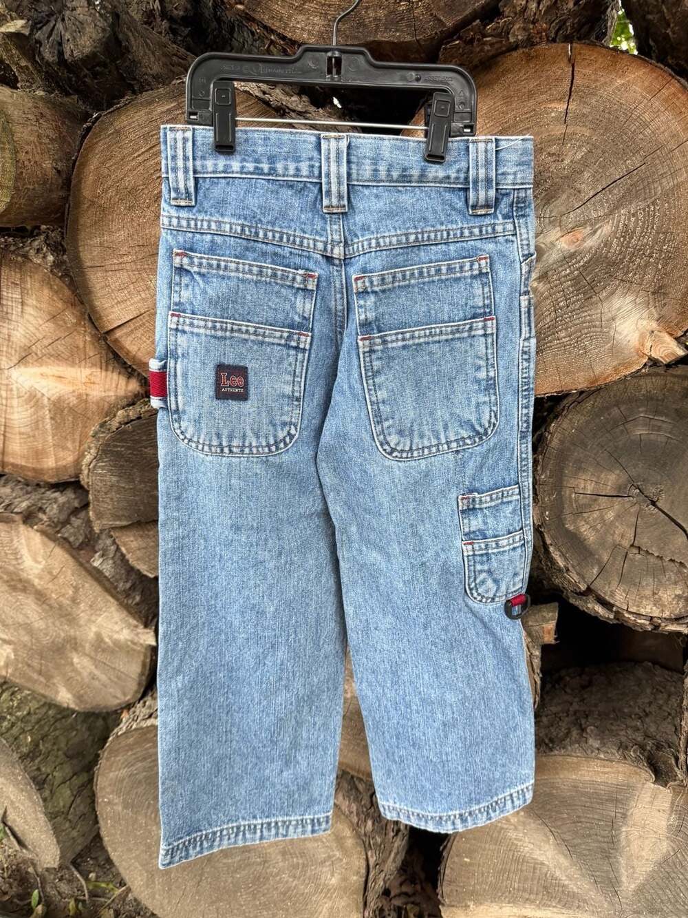 Lee Authentic Youth Kids Light Wash Denim Carpenter Jeans Size 6R